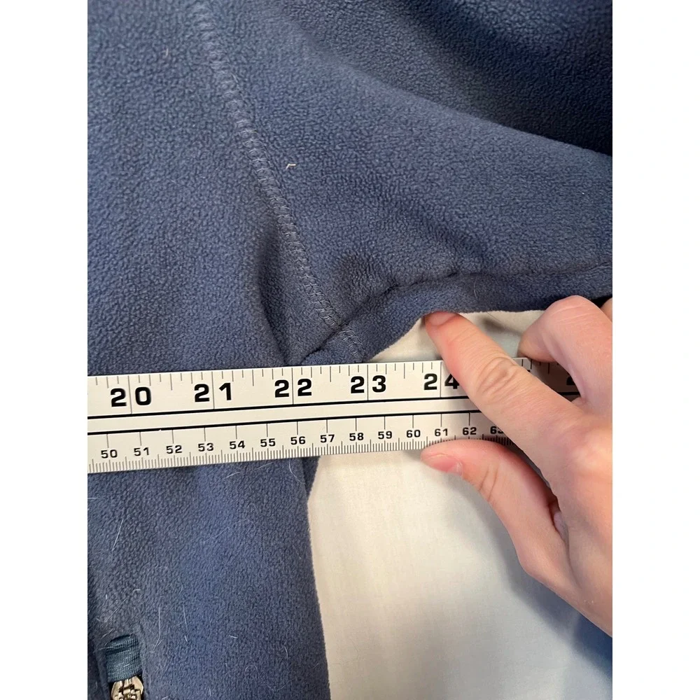 Champion Mens Quarter Zip Fleece Pullover Slate Blue Mock Neck Size L 3492